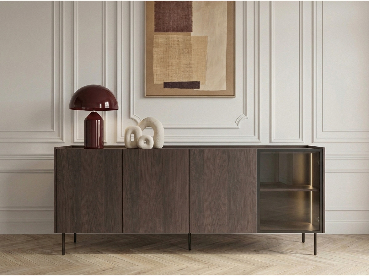 Buffet 4 portes 220 cm AURORA avec LEDS BOBOCHIC