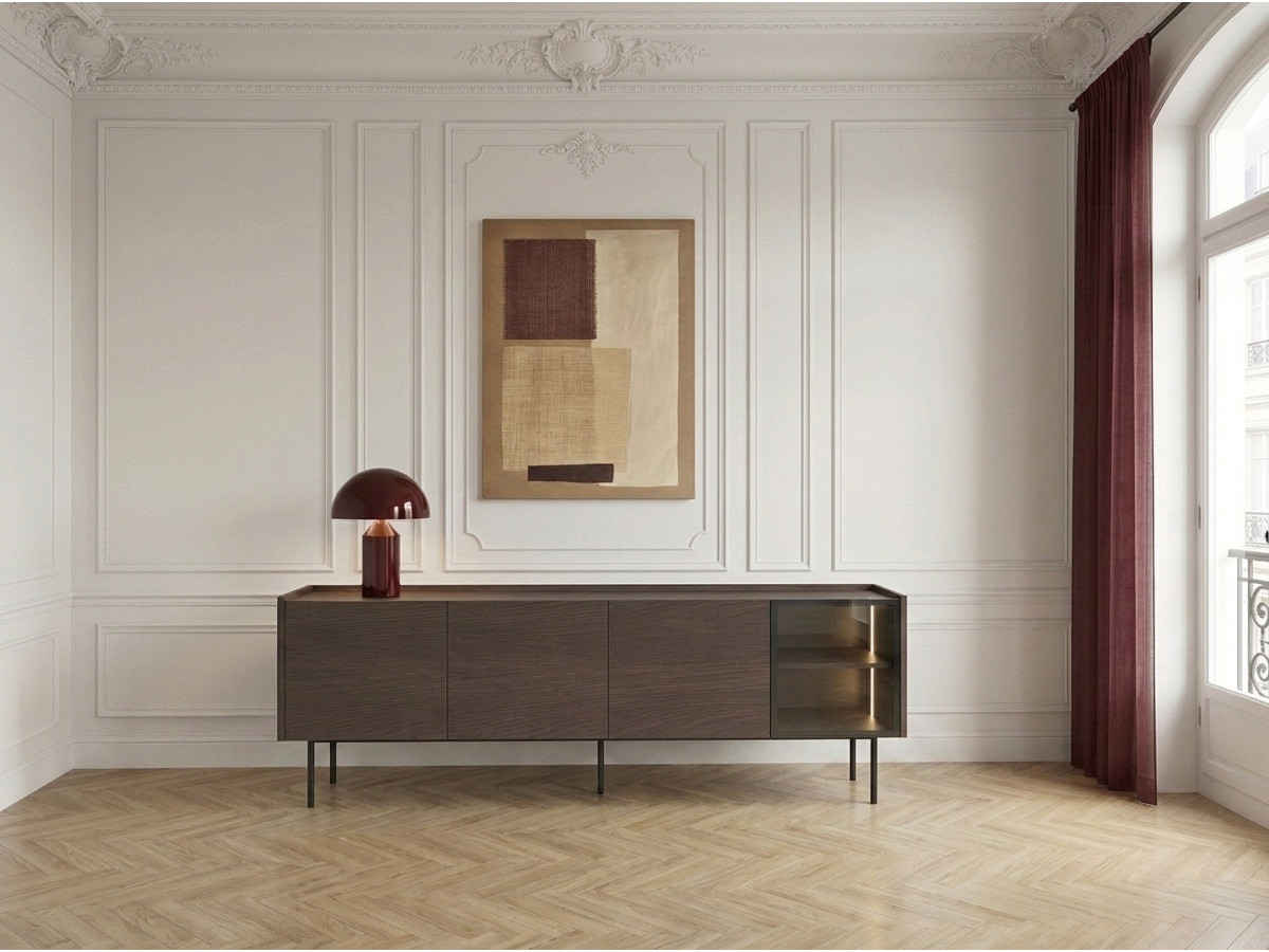 Meuble TV 4 portes 220 cm AURORA avec LEDS BOBOCHIC Meuble TV 4 portes 220 cm AURORA avec LEDS BOBOCHIC