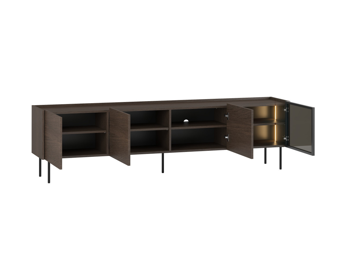 Meuble TV 4 portes 220 cm AURORA avec LEDS