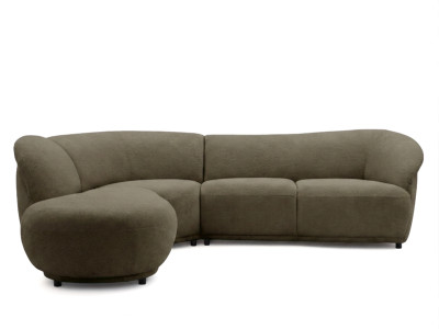 Canapé d'angle fixe NORA tissu chenille