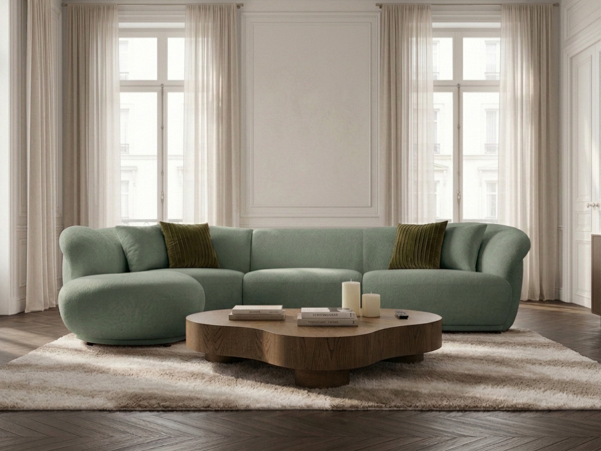 Canapé d'angle NORA chenille vert — vue 6
