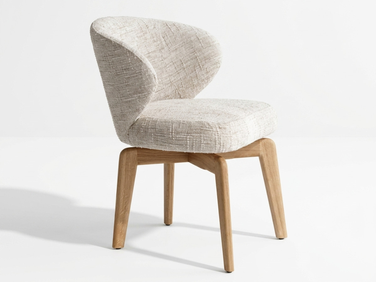 Set van 2 draaistoelen ANNE massief eiken fineer en structuurstof