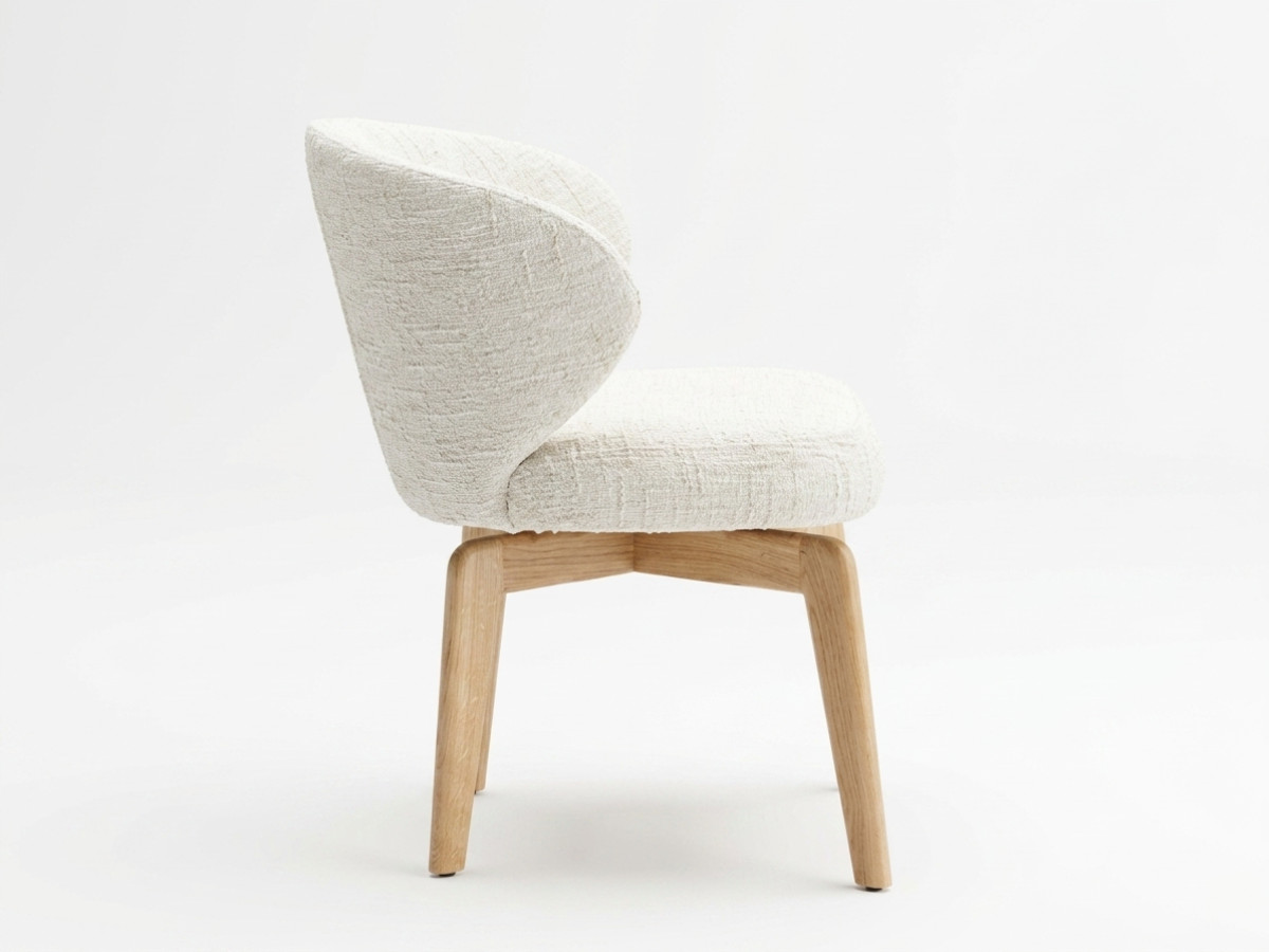 Set van 2 draaistoelen ANNE massief eiken fineer en structuurstof