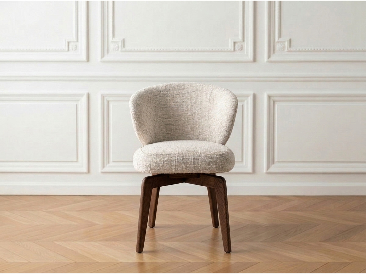 Set van 2 draaistoelen ANNE massief eiken fineer en structuurstof