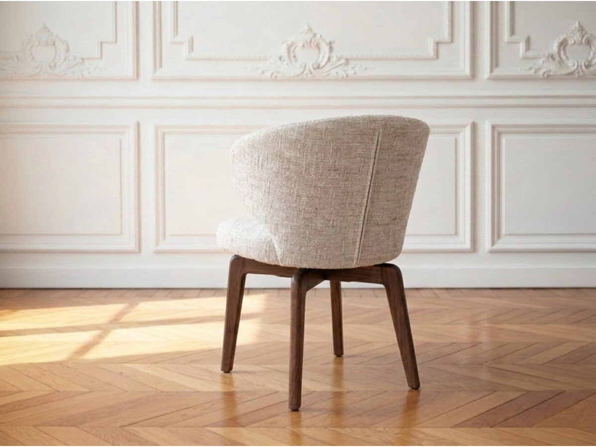 Set van 2 draaistoelen ANNE massief eiken fineer en structuurstof