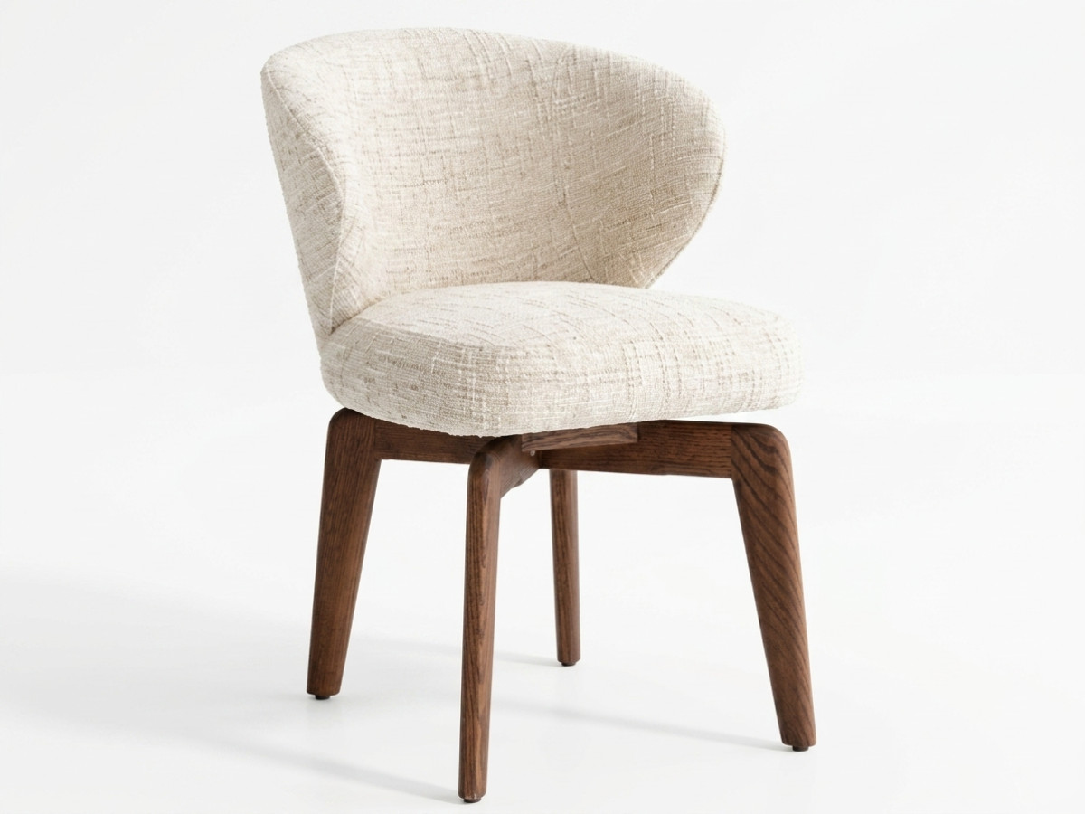Set van 2 draaistoelen ANNE massief eiken fineer en structuurstof