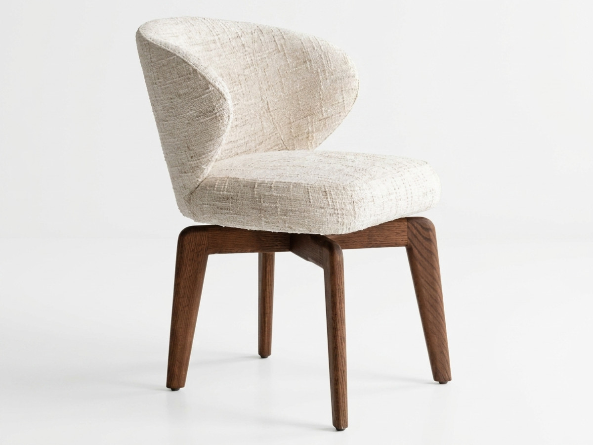 Set van 2 draaistoelen ANNE massief eiken fineer en structuurstof
