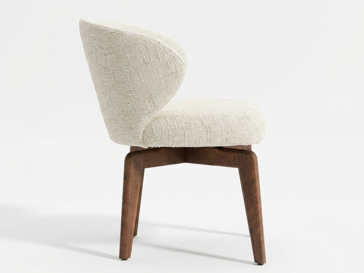 Set van 2 draaistoelen ANNE massief eiken fineer en structuurstof