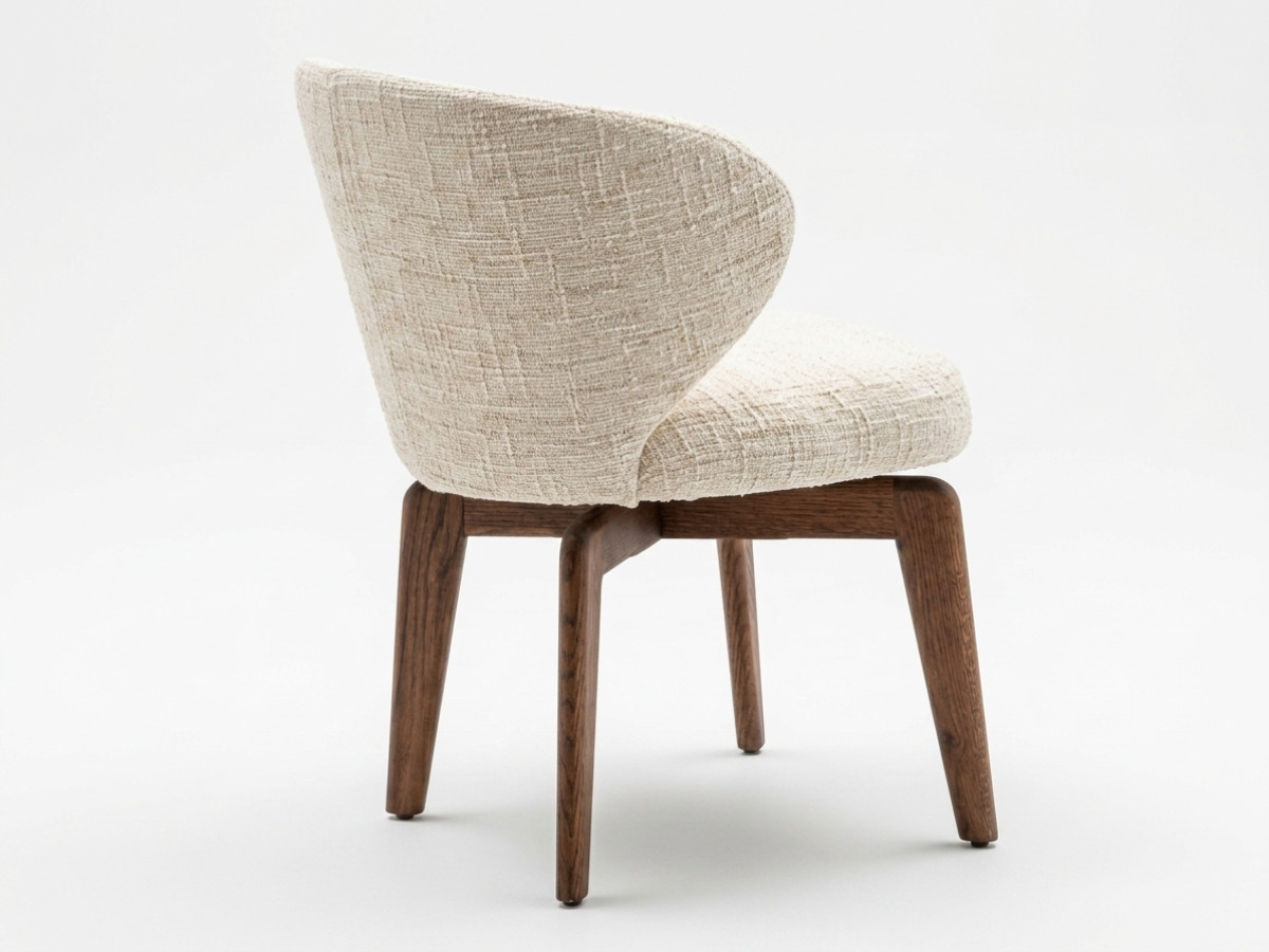 Set van 2 draaistoelen ANNE massief eiken fineer en structuurstof