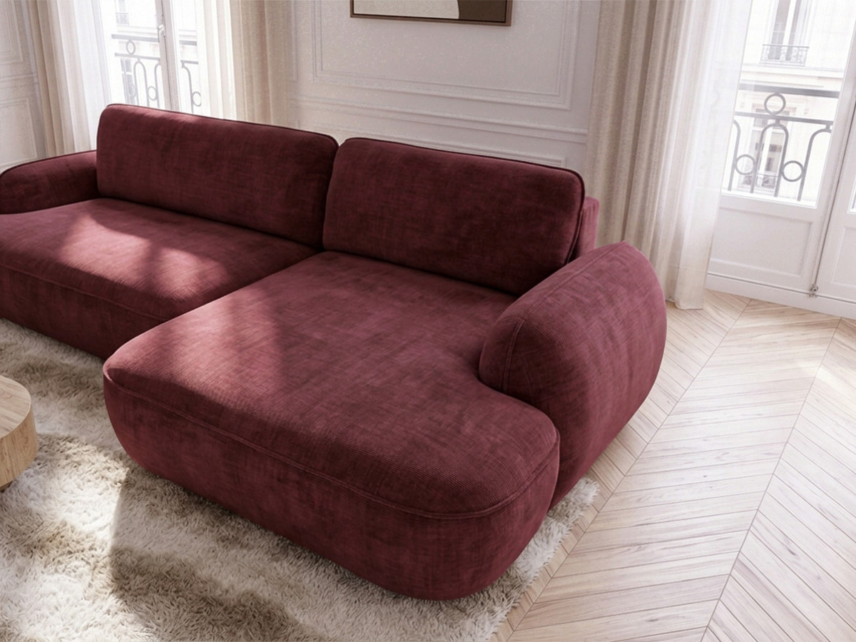 Canapé d'angle convertible CELESTE lisse rouge — vue 6