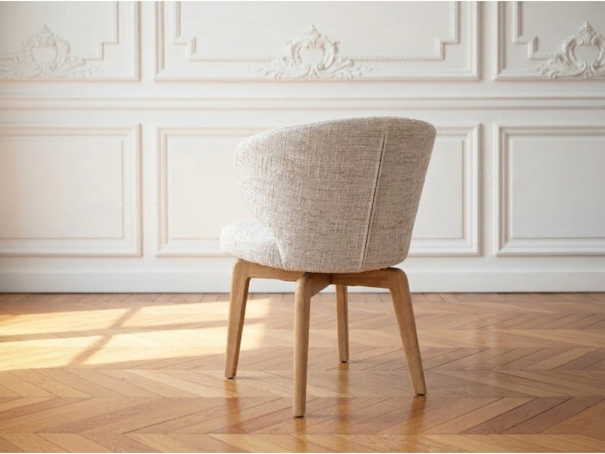 Lot de 2 chaises ANNE placage chêne massif et tissu texturé