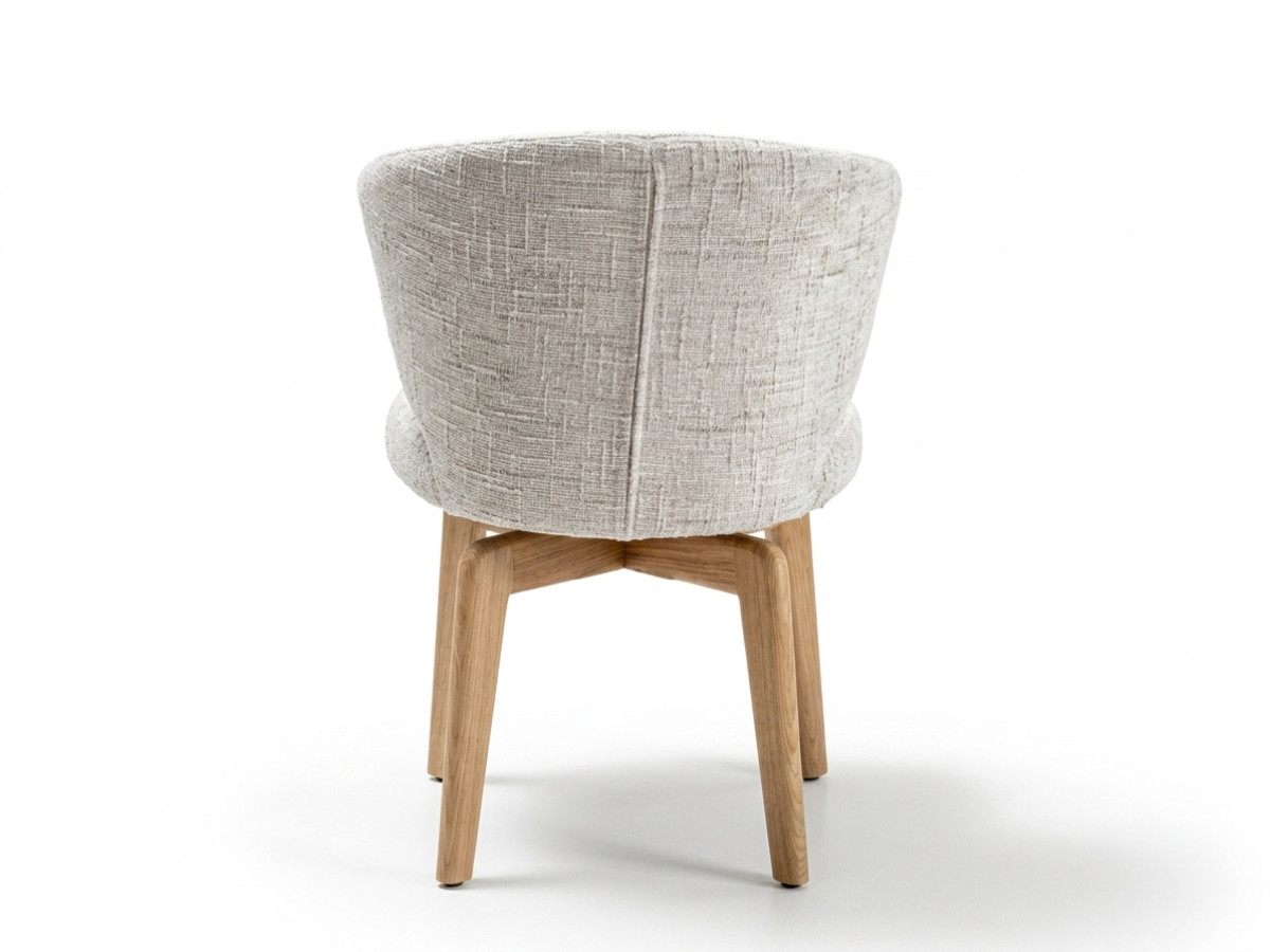 Lot de 2 chaises ANNE placage chêne massif et tissu texturé