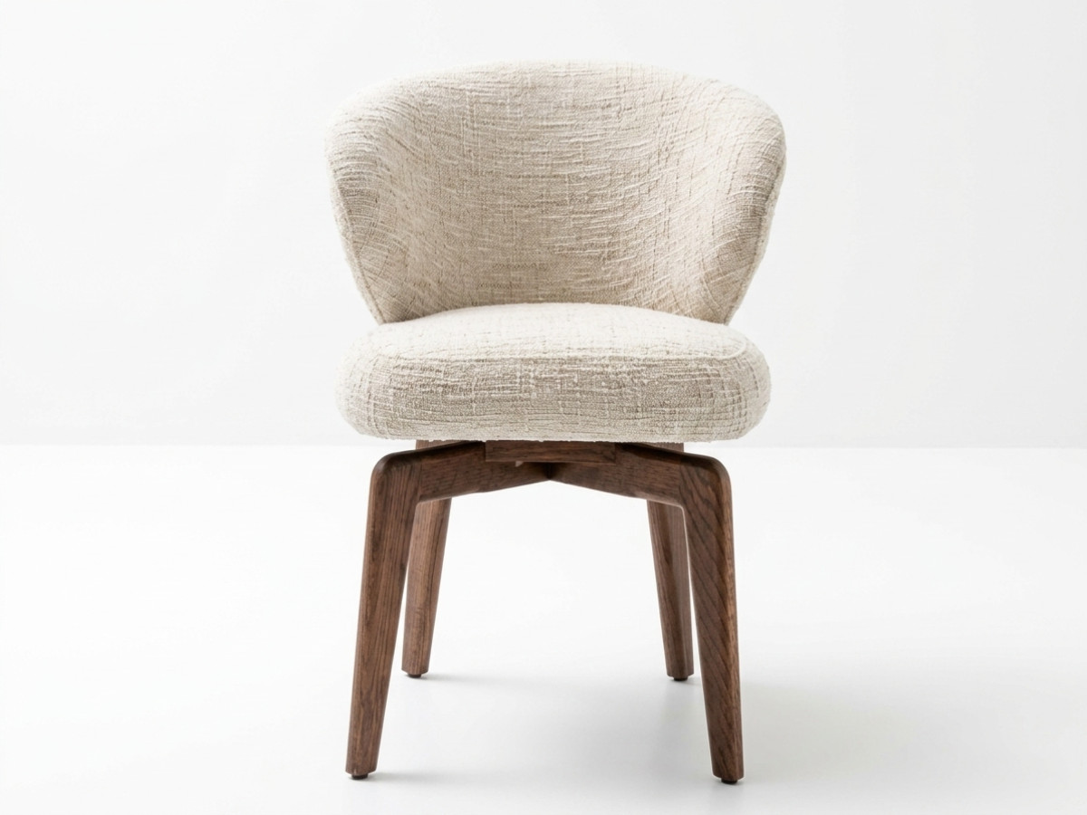lot de 2 chaises anne placage chêne massif et tissu texturé de couleur marron foncé