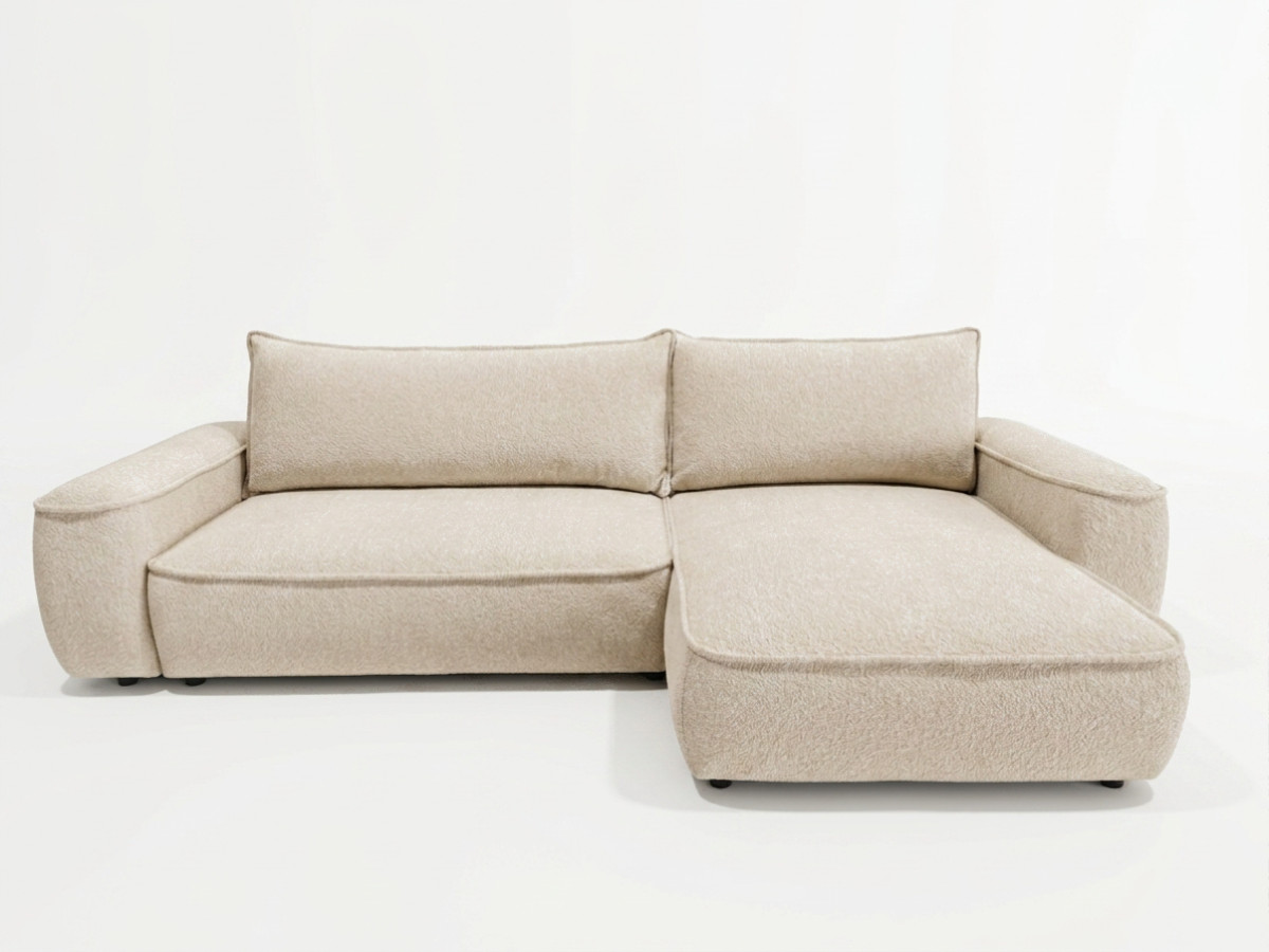 omkeerbare slaaphoekzetel honore in chenillestof gekleurd beige