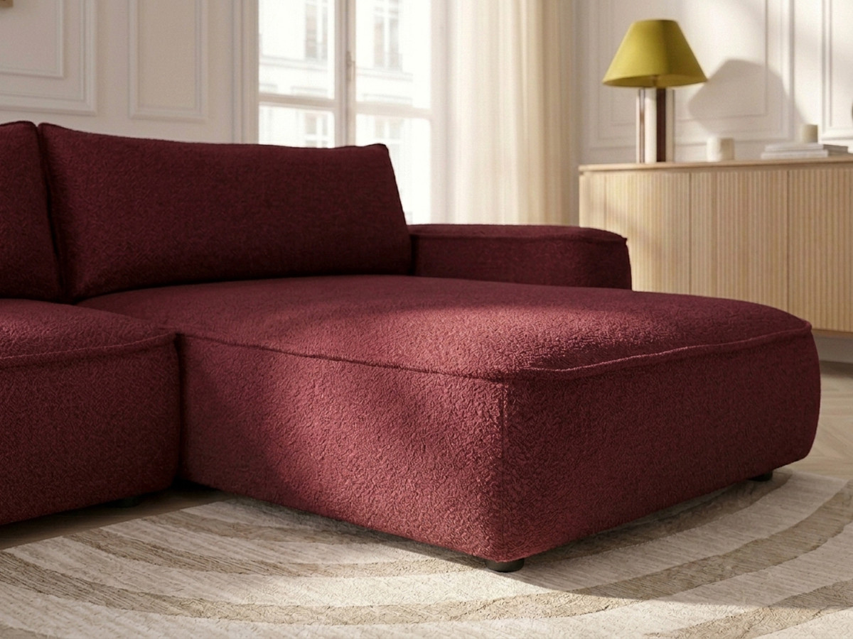 Canapé d'angle réversible convertible HONORE tissu chenille