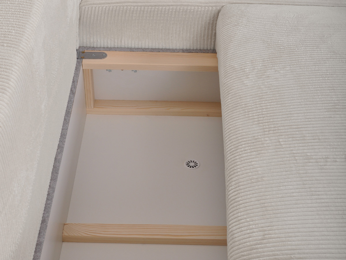 Hoekzetel slaapbank met opbergruimte CAMPI corduroy stof