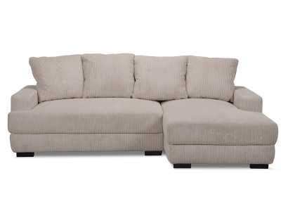 Canapé d'angle convertible coffre CAMPI tissu velours côtelé