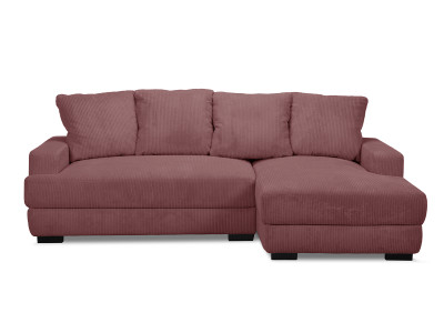 Canapé d'angle convertible coffre CAMPI tissu velours côtelé