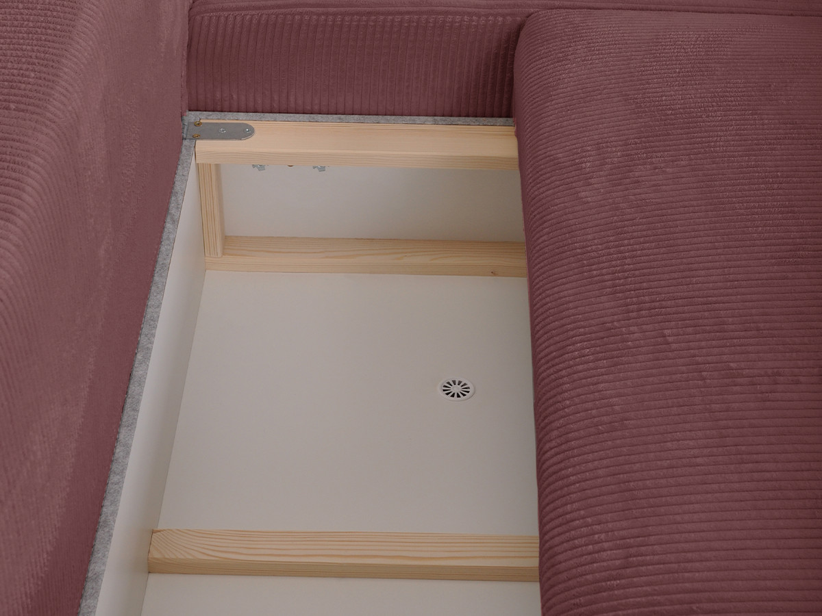 Hoekzetel slaapbank met opbergruimte CAMPI corduroy stof