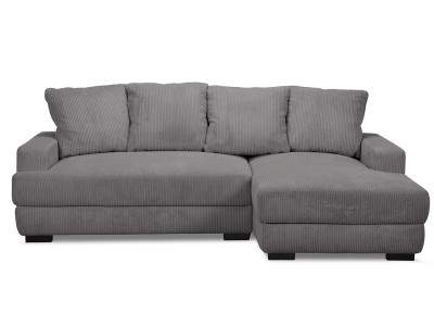 Canapé d'angle convertible coffre CAMPI tissu velours côtelé