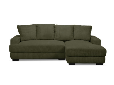 Canapé d'angle convertible coffre CAMPI tissu velours côtelé