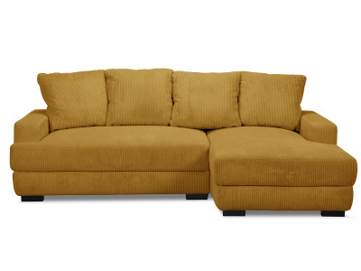 Canapé d'angle convertible coffre CAMPI tissu velours côtelé