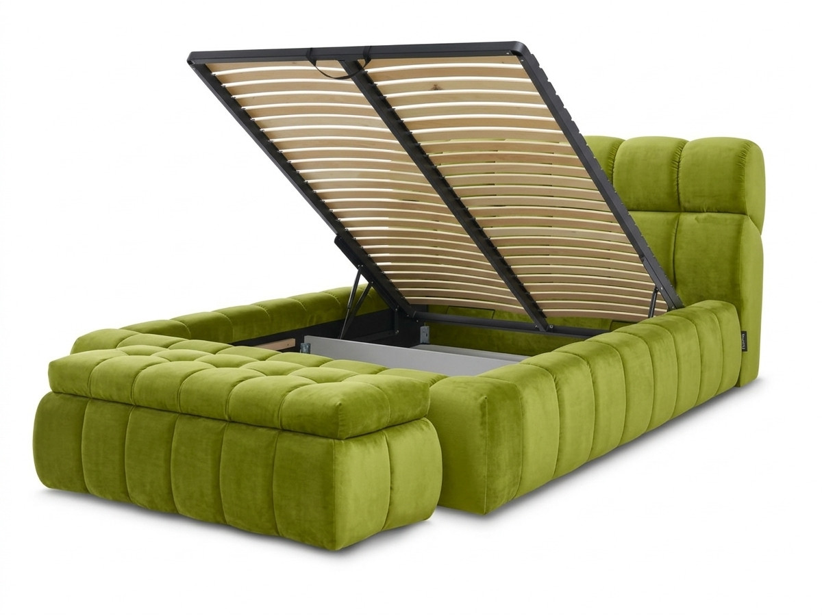 Opbergbed MONT-BLANC + Bedbankje MONT-BLANC fluwelen stof