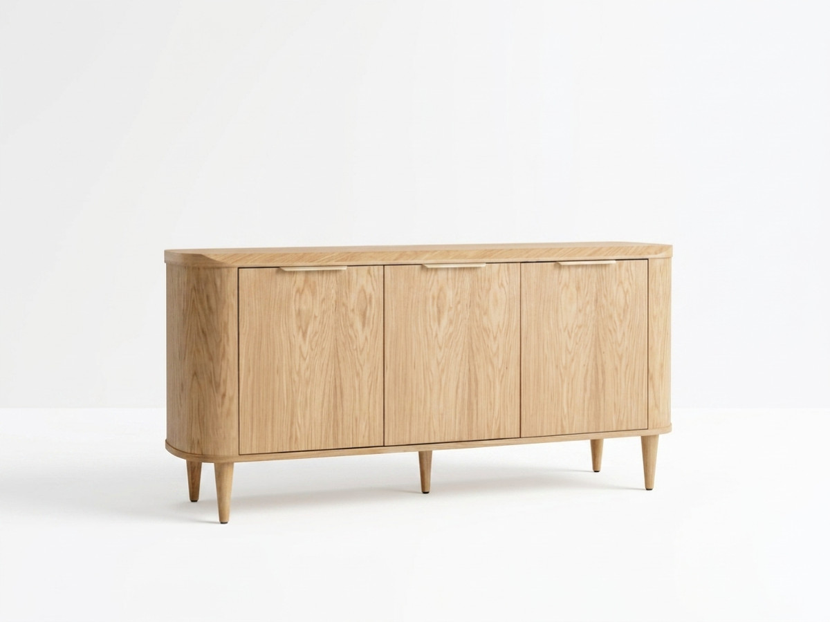 dressoir 3 deuren 180 cm mazargues eiken fineer gekleurd lichtbruin
