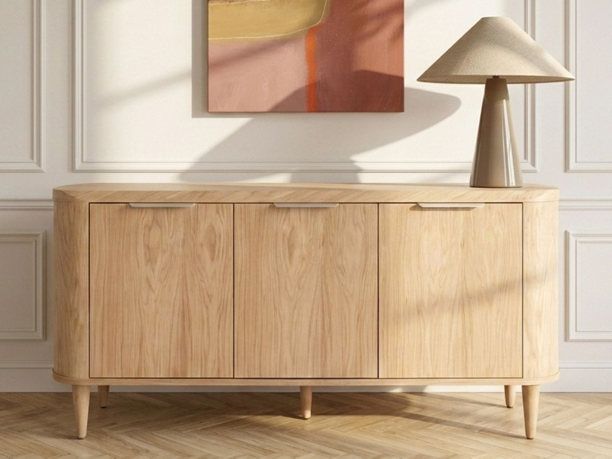 Dressoir 3 deuren 180 cm MAZARGUES eiken fineer
