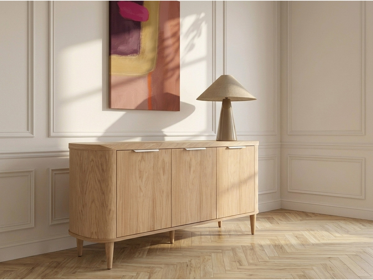 Dressoir 3 deuren 180 cm MAZARGUES eiken fineer