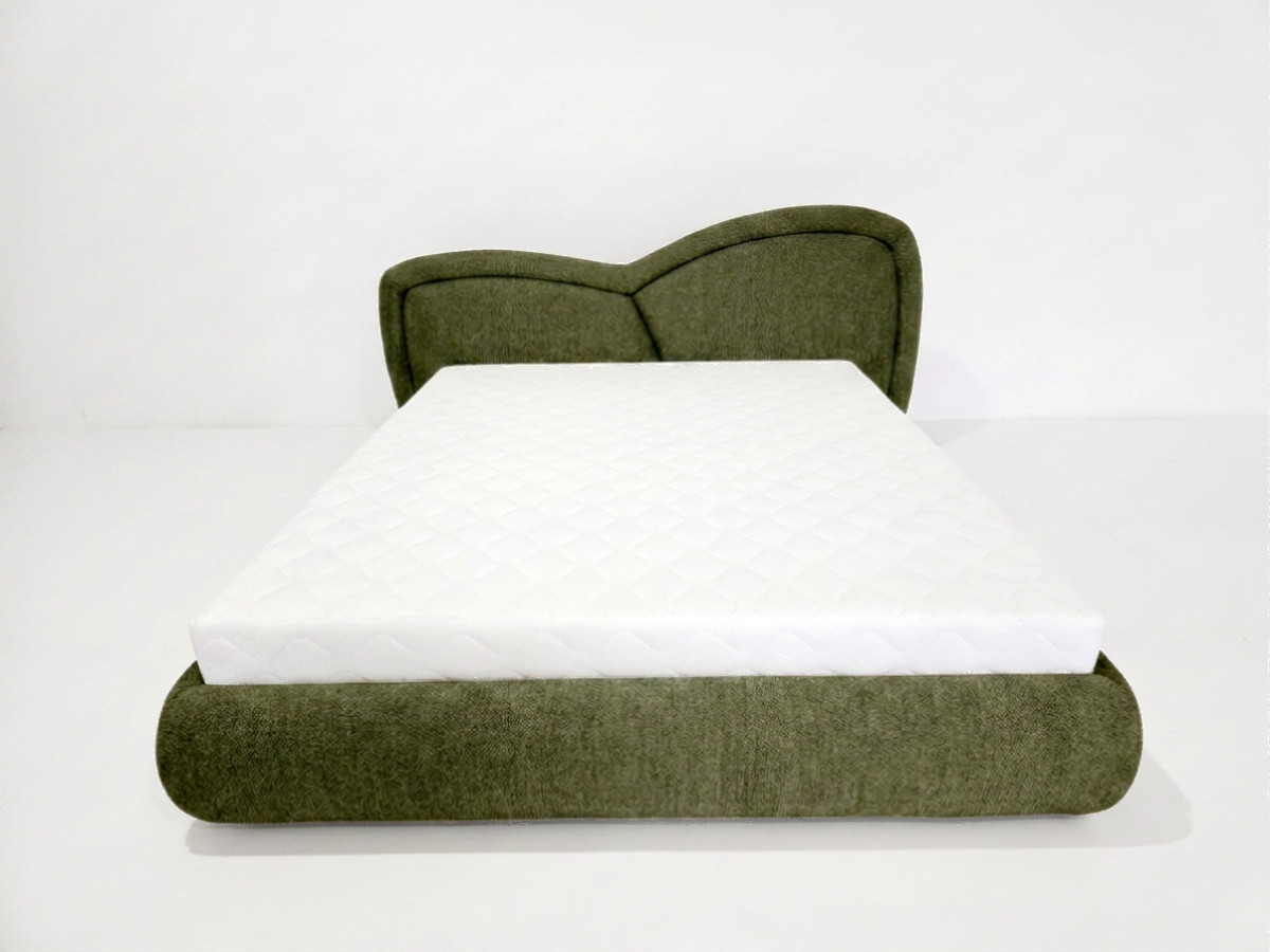 laag bed daniela structuurstof gekleurd donkergroen