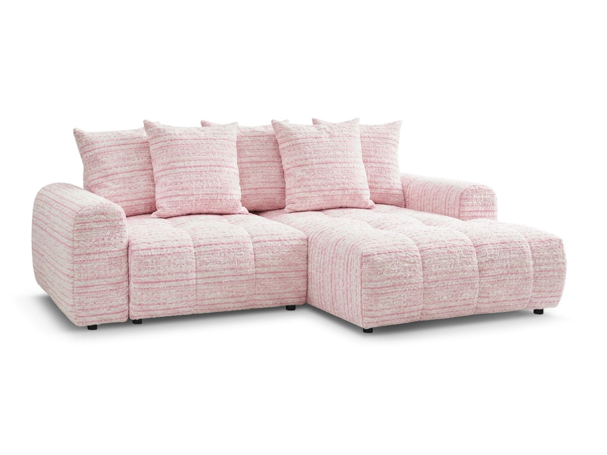 Hoekslaapzetel met opbergkoffer ROXELANE tweed stof