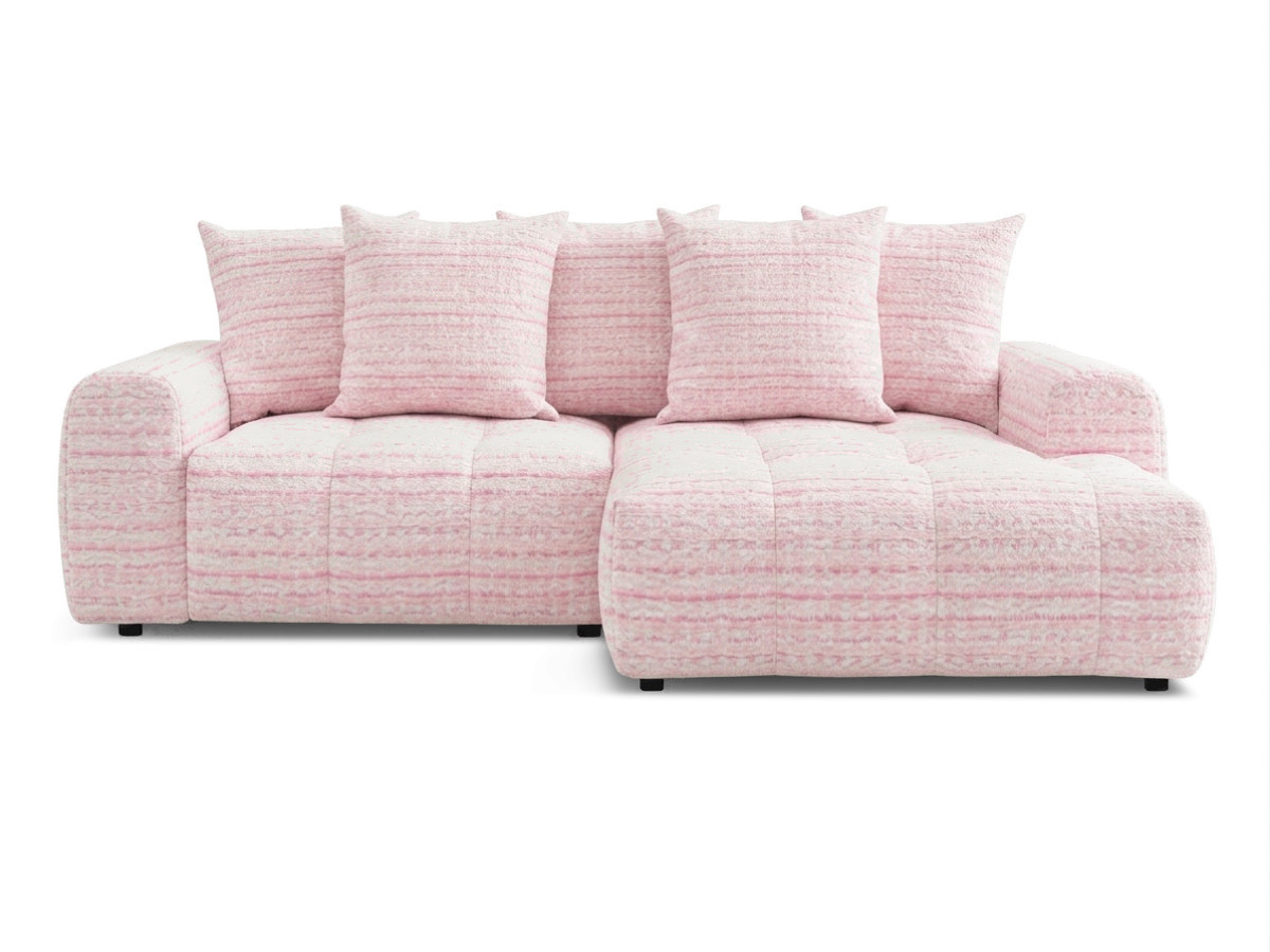 Hoekslaapzetel met opbergkoffer ROXELANE tweed stof