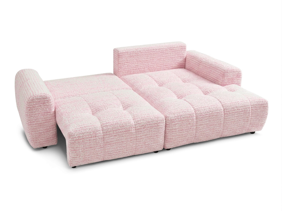 Hoekslaapzetel met opbergkoffer ROXELANE tweed stof