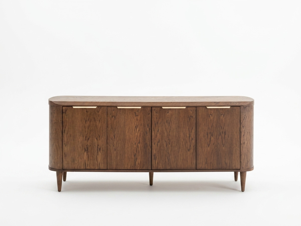 Buffet 4 portes 200 cm MAZARGUES placage chêne massif
