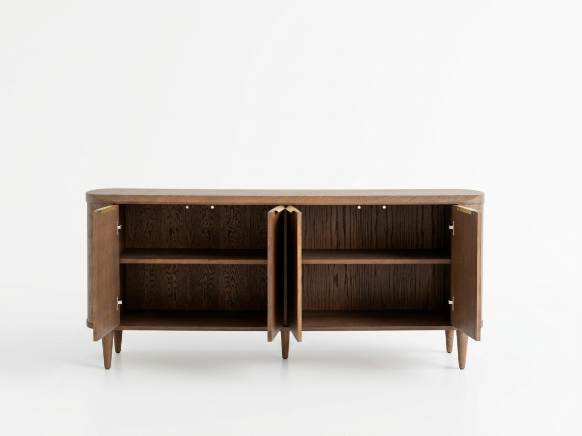 Buffet 4 portes 200 cm MAZARGUES placage chêne massif