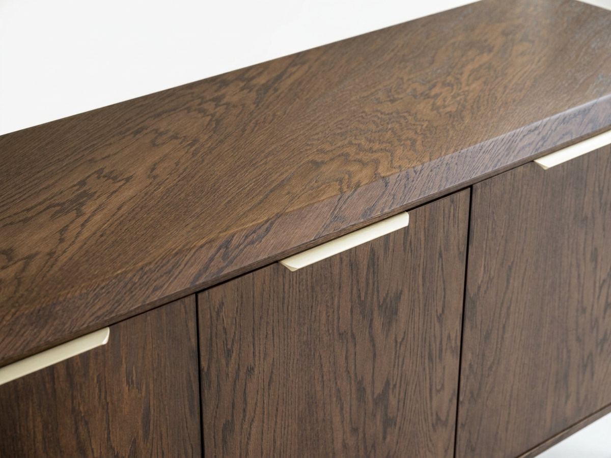 Buffet 4 portes 200 cm MAZARGUES placage chêne massif