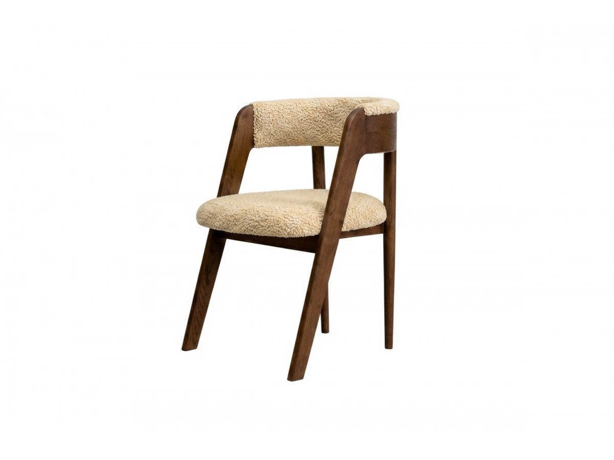 Lot de 2 chaises BASTIDE tissu lisse et tissu bouclette