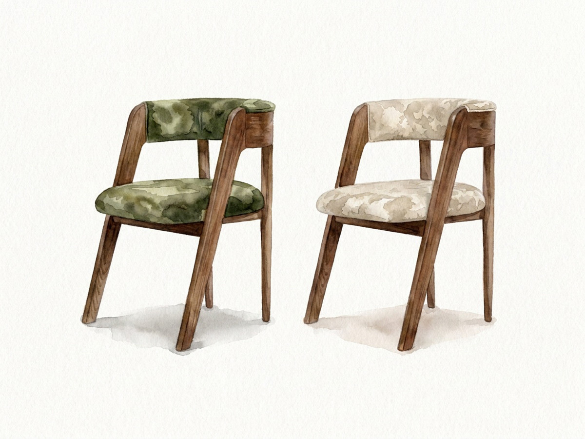 Set stoelen BASTIDE zijdefluweel stof LVMH-huis