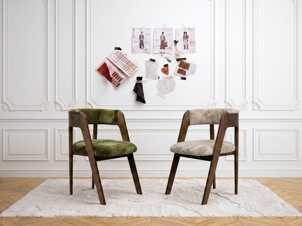 Set stoelen BASTIDE zijdefluweel stof LVMH-huis