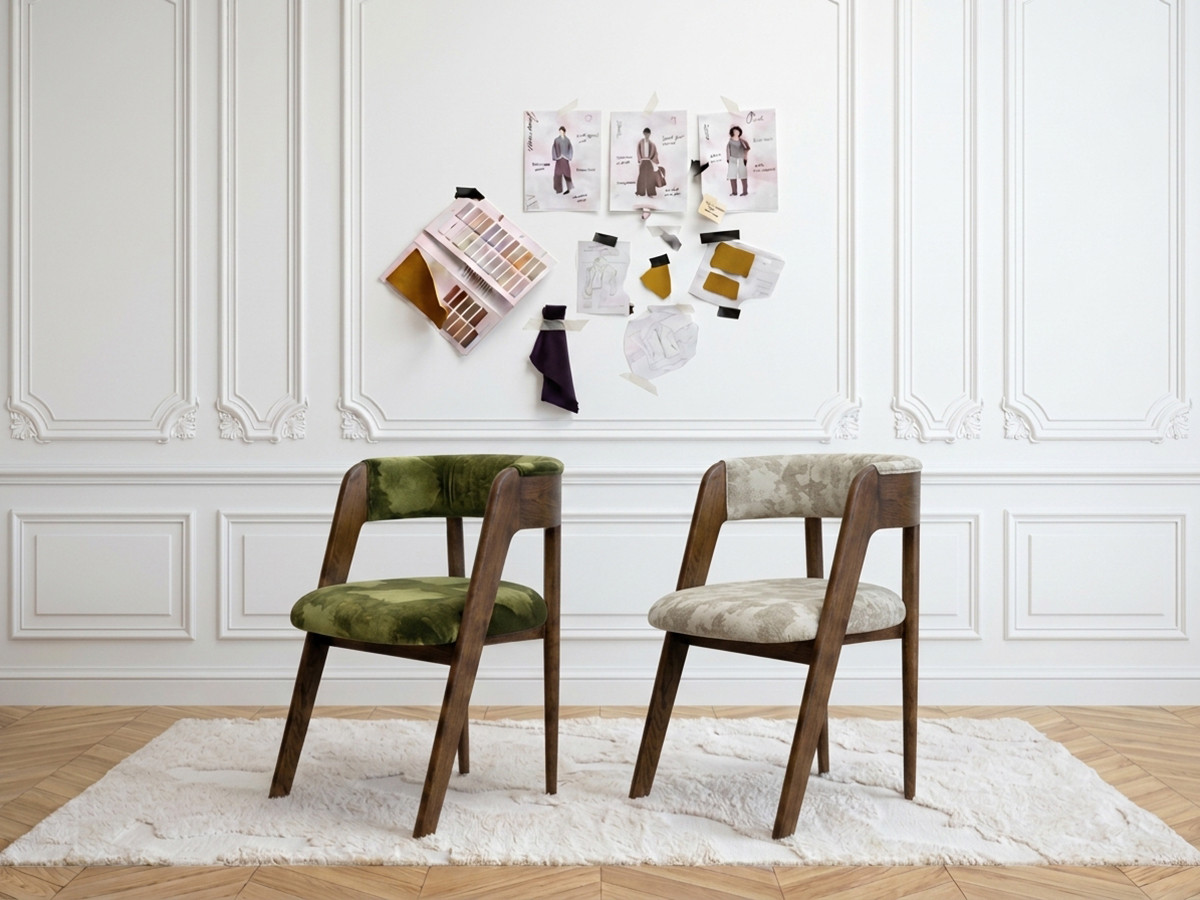 Set stoelen BASTIDE zijdefluweel stof LVMH-huis