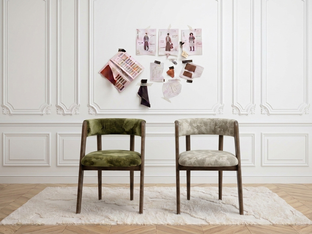 Set stoelen BASTIDE zijdefluweel stof LVMH-huis
