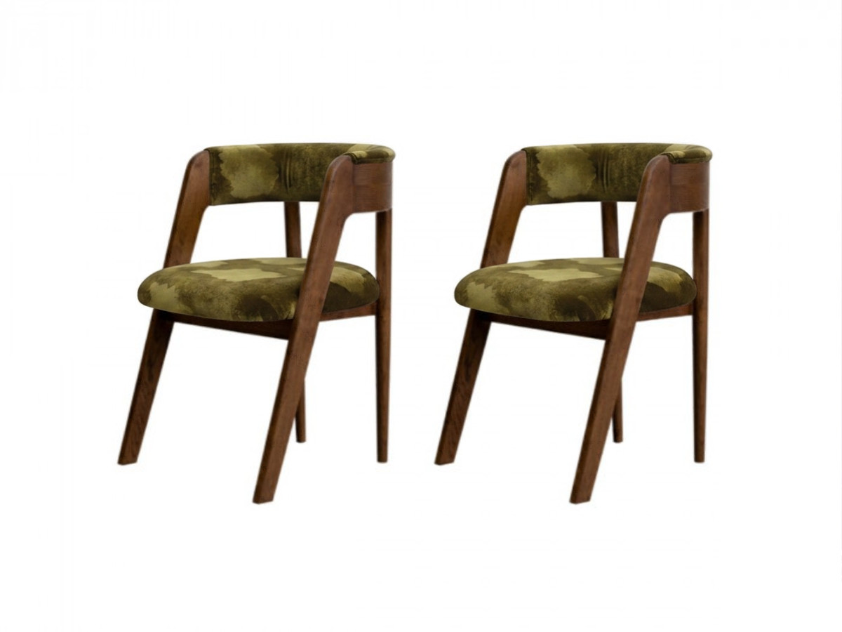 Set van 2 stoelen BASTIDE groen zijdefluweel stof LVMH-huis