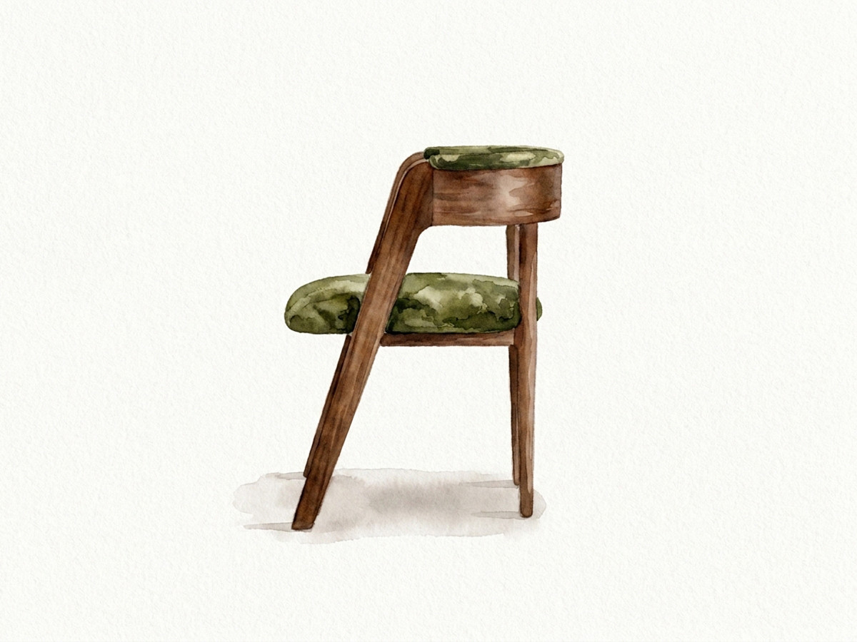 Set van 2 stoelen BASTIDE groen zijdefluweel stof LVMH-huis