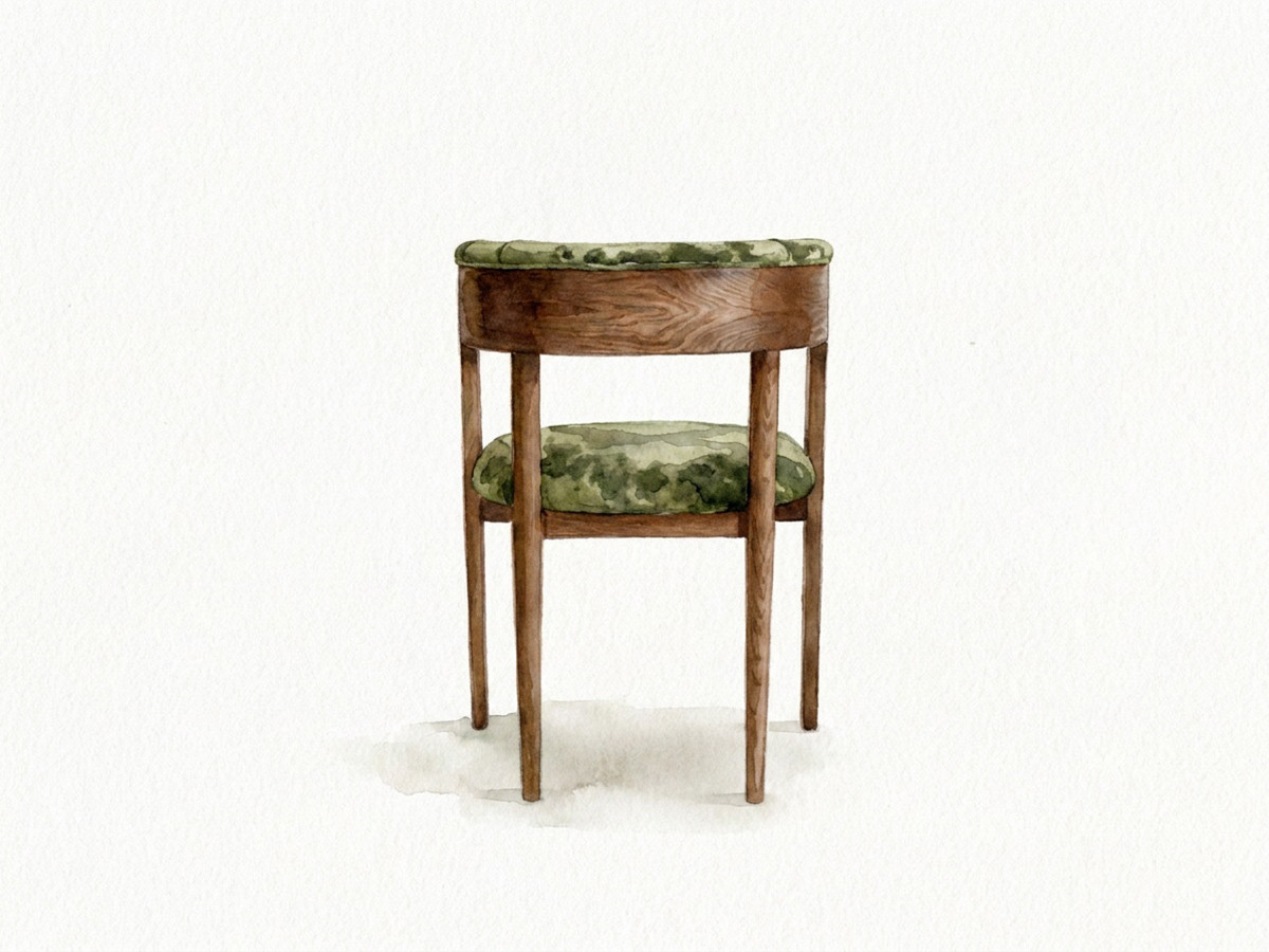 Eetkamerset PRADO met verlengbare eettafel 110 tot 210 cm + 4 stoelen BASTIDE in groene zijden stof uit LVMH-huizen
