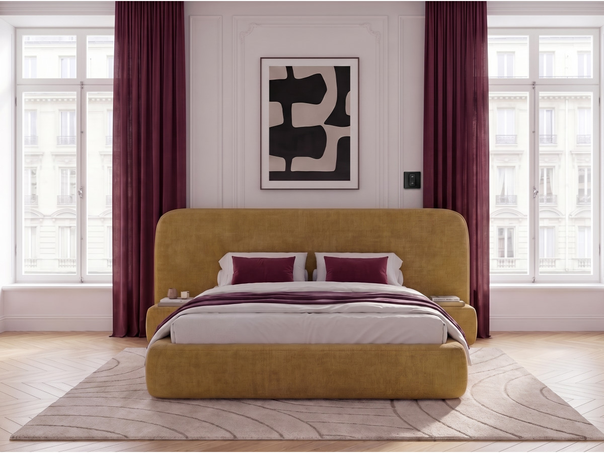 Elektrisch bed met opbergruimte AURAE en geïntegreerde nachtkastjes