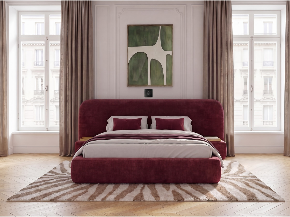 Elektrisch bed met opbergruimte AURAE en geïntegreerde nachtkastjes