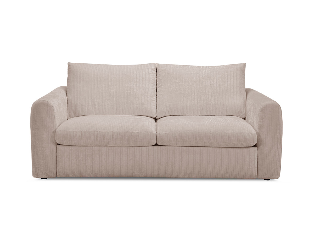 canapé droit convertible ouverture express 3 places archi tissu velours côtelé gaufré de couleur beige
