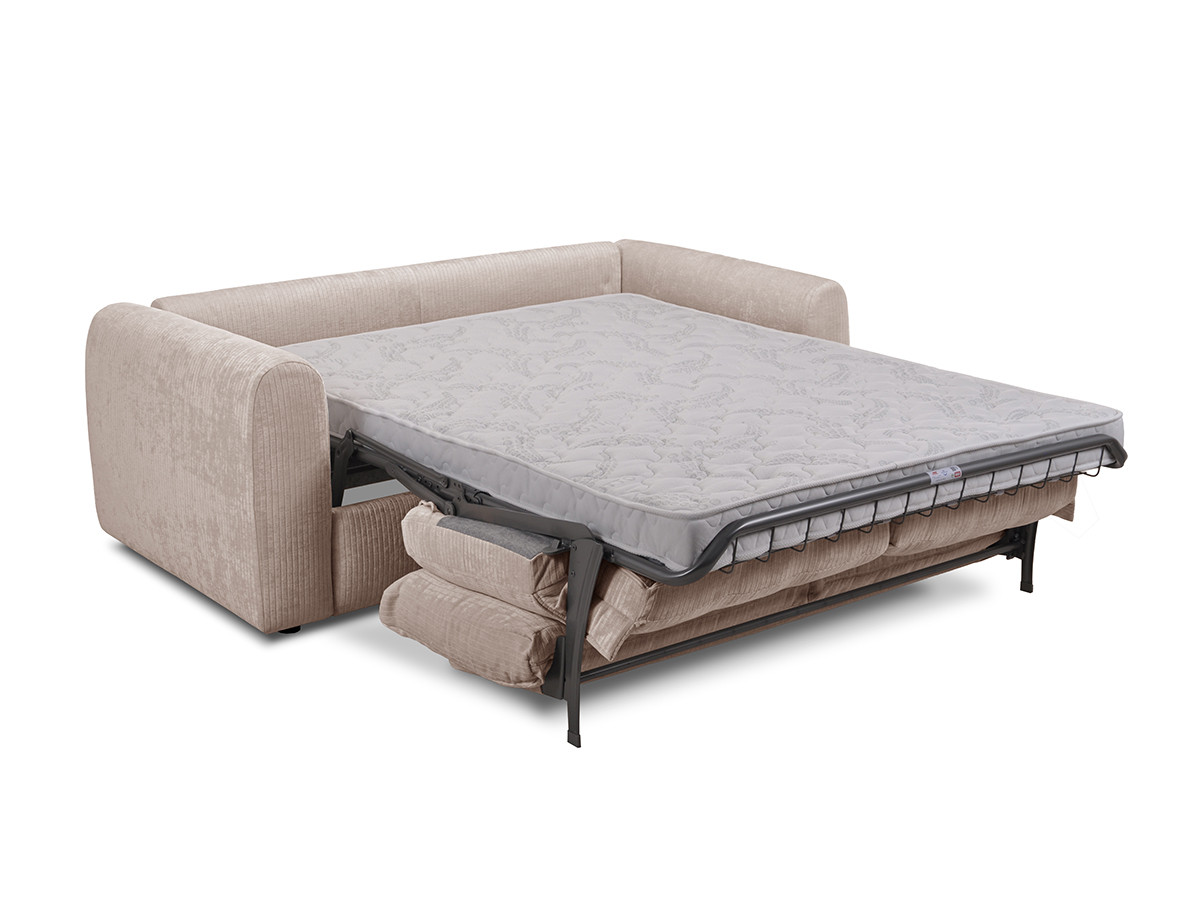 Canapé droit convertible ouverture express 3 places ARCHI tissu velours côtelé gaufré