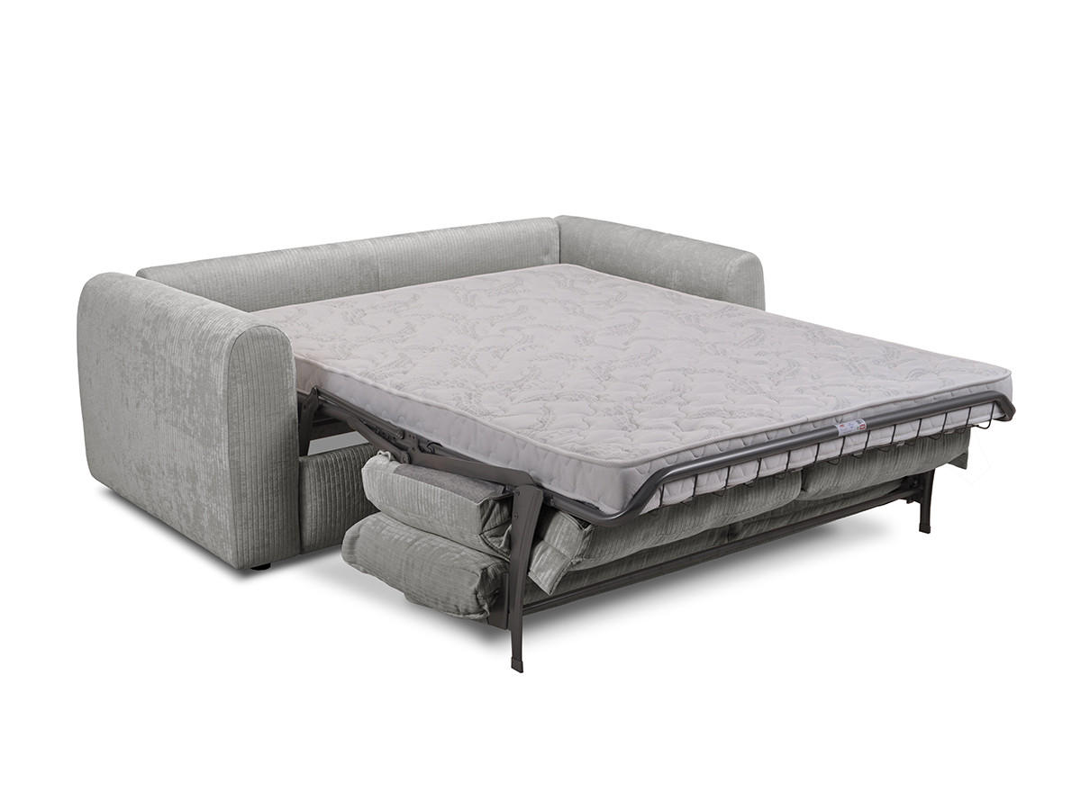Canapé droit convertible ouverture express 3 places ARCHI tissu velours côtelé gaufré